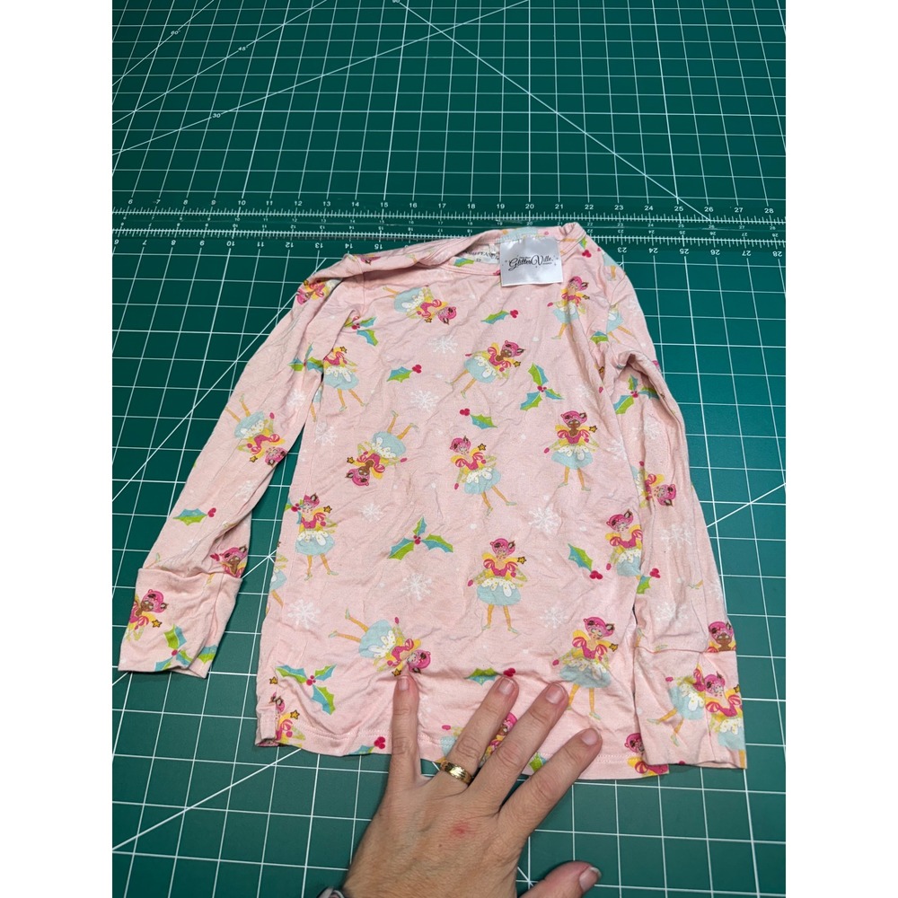 Posh Peanut Glitterville Sugar Plum Fairy Pink Pajama Top Kids 5T Christmas